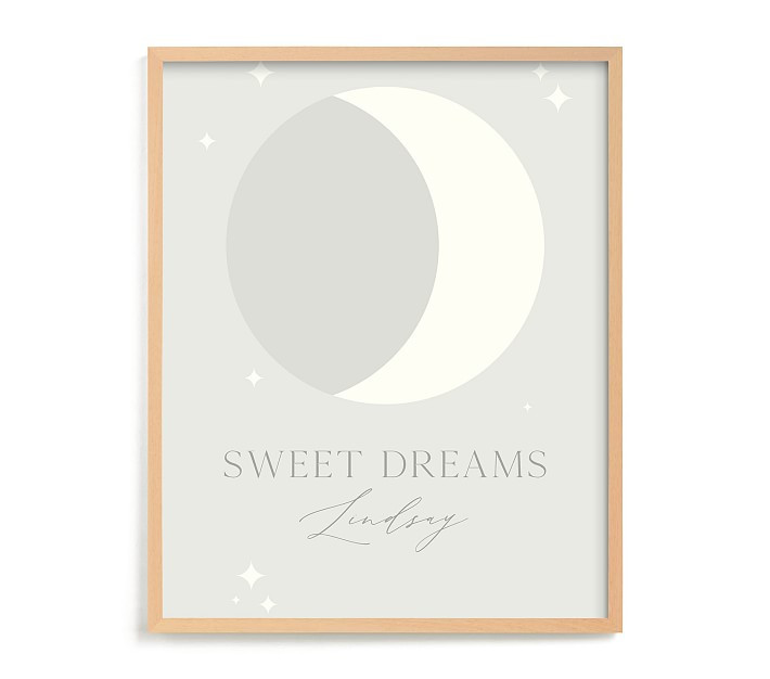Minted® Sweet Dreams Moon Personalized Wall Art by Alexandra Cohn | Pottery Barn Kids
