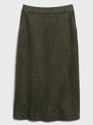 Vegan Suede Midi Skirt | Banana Republic (US)