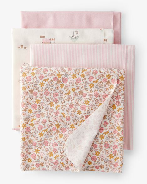 Baby 4-Pack Floral Receiving Blankets - Pink | Carter's Inc