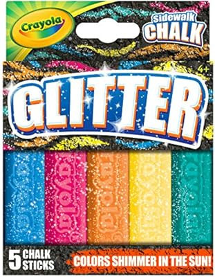 Crayola Outdoor Chalk, Glitter Sidewalk Chalk, Summer Toys, 5 Count | Amazon (US)