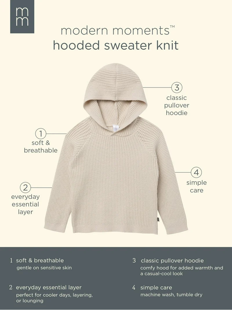 Modern Moments by Gerber Toddler Boy Hooded Sweater Knit, Sizes 12M-5T | Walmart (US)