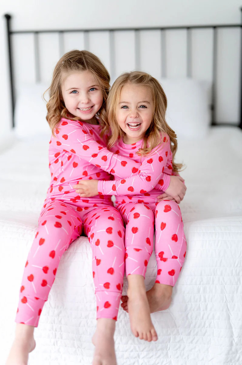 Heart Pop Two-Piece Long set | Little Pajama Co.