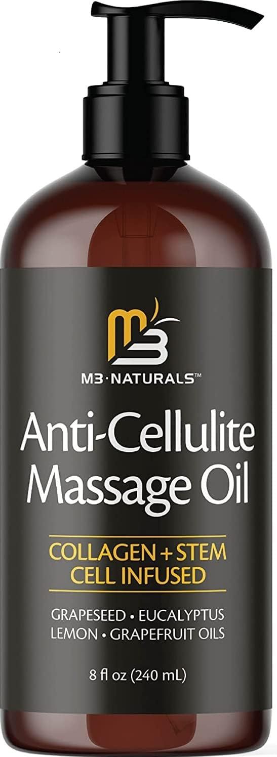 Anti Cellulite Massage Oil Skin Care Cellulite Oil Infused with Collagen and Stem Cell Skin Tight... | Amazon (US)