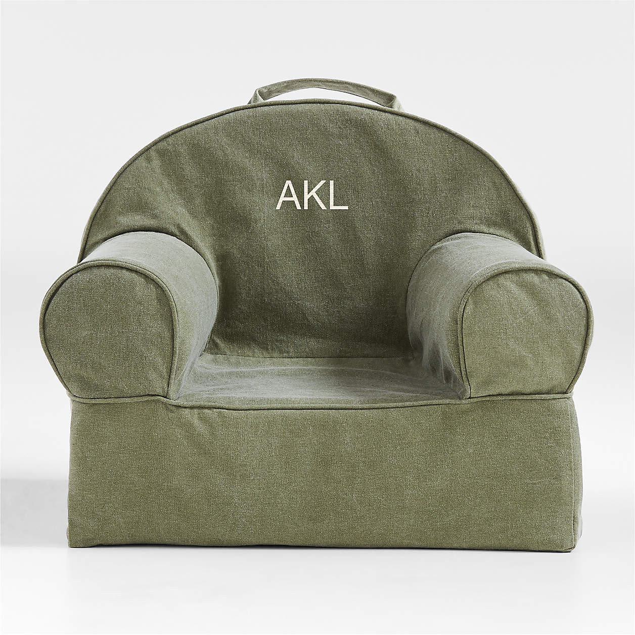Small Cyprus Green Organic Cotton Kids Lounge Nod Chair Cover + Reviews | Crate & Kids | Crate & Barrel