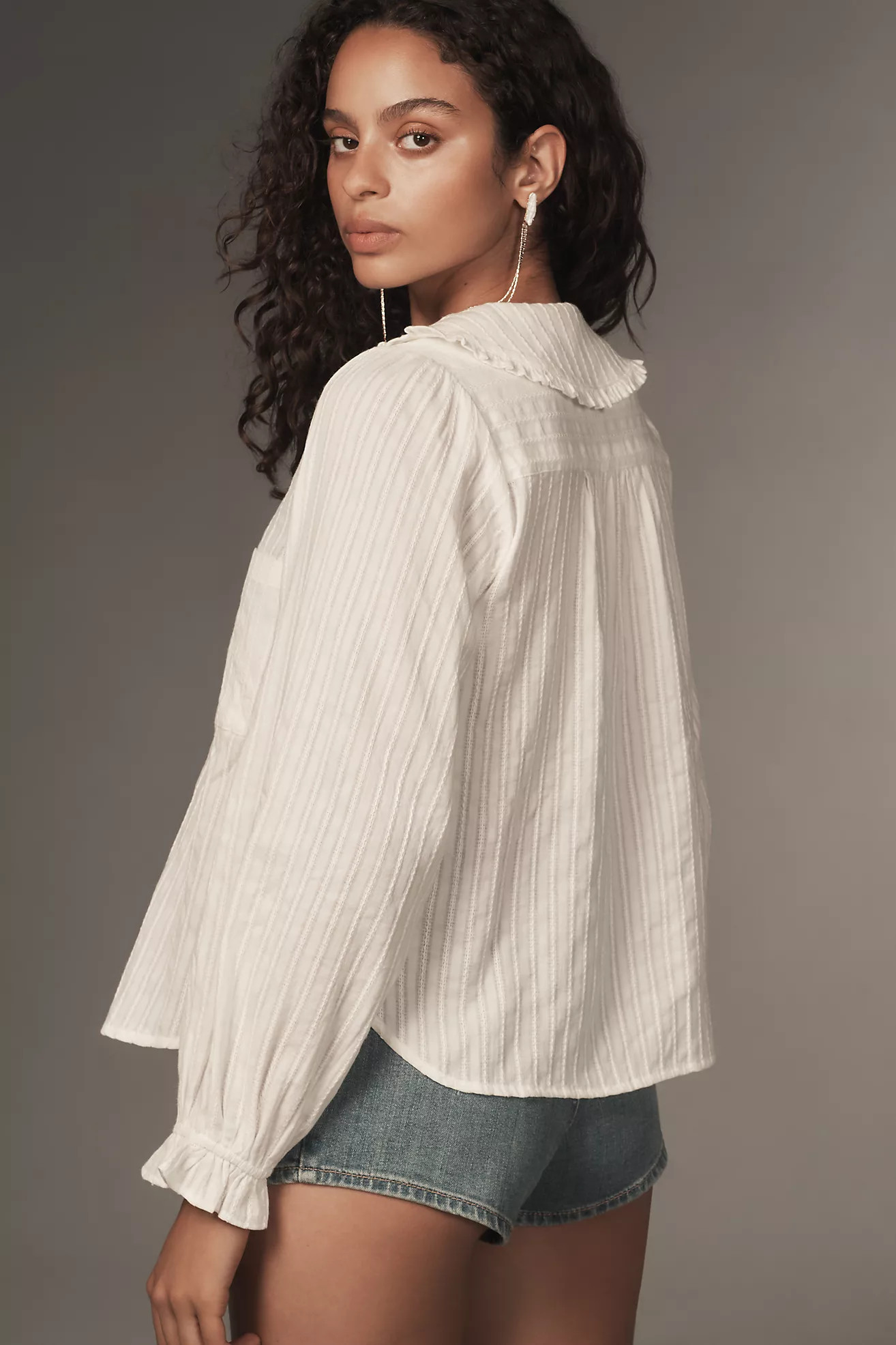 The Keira Collared Button-Front Blouse by Pilcro: Long-Sleeve Edition | Anthropologie (US)