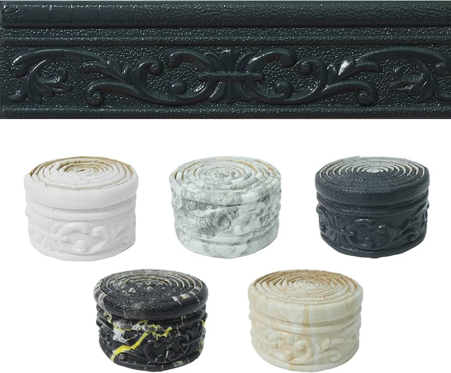 WAPANE 90" x 3.1" Peel Stick Foam Molding Trim Self Adhesive, Crown Molding Wallpaper Border Flex... | Amazon (US)