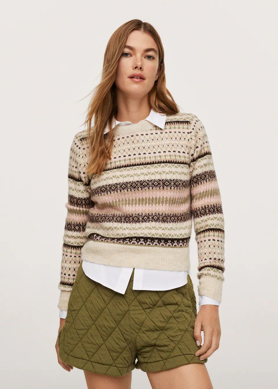 Print knit cotton sweater | MANGO (US)
