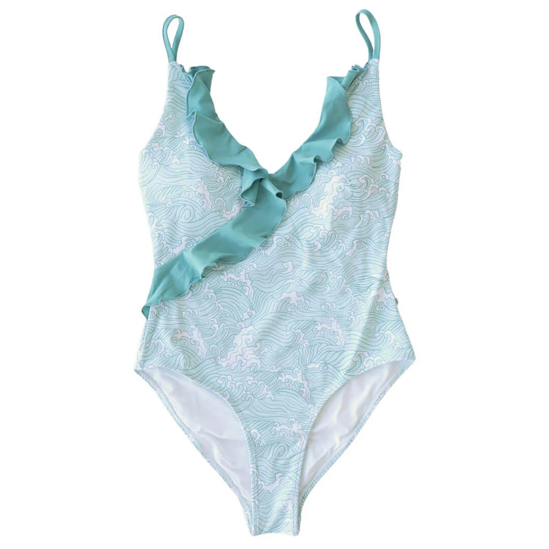 Women's Ruffled One-Piece Swimsuit | Makin' Waves | Caden Lane