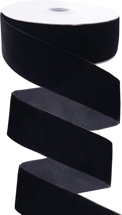 GXTIZAS Black Velvet Ribbon Spool 1-1/2inch x 10 Yards Single Face Ribbon Velvet Trim for Gift Wr... | Amazon (US)