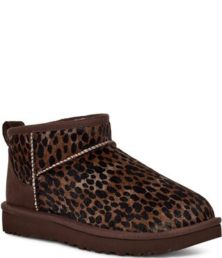 Classic Ultra Mini Caspian Spotted Animal Print Calf Hair Booties | Dillard's