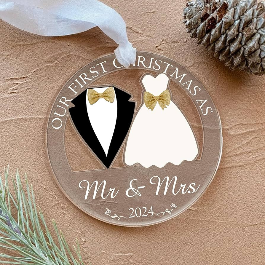 Our First Christmas as Mr and Mrs Ornament 2024, 1st Christmas Married Ornaments, Wedding Gifts f... | Amazon (US)