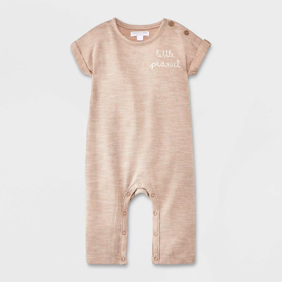 Grayson Mini Baby Boys' Little Peanut Romper - Brown | Target