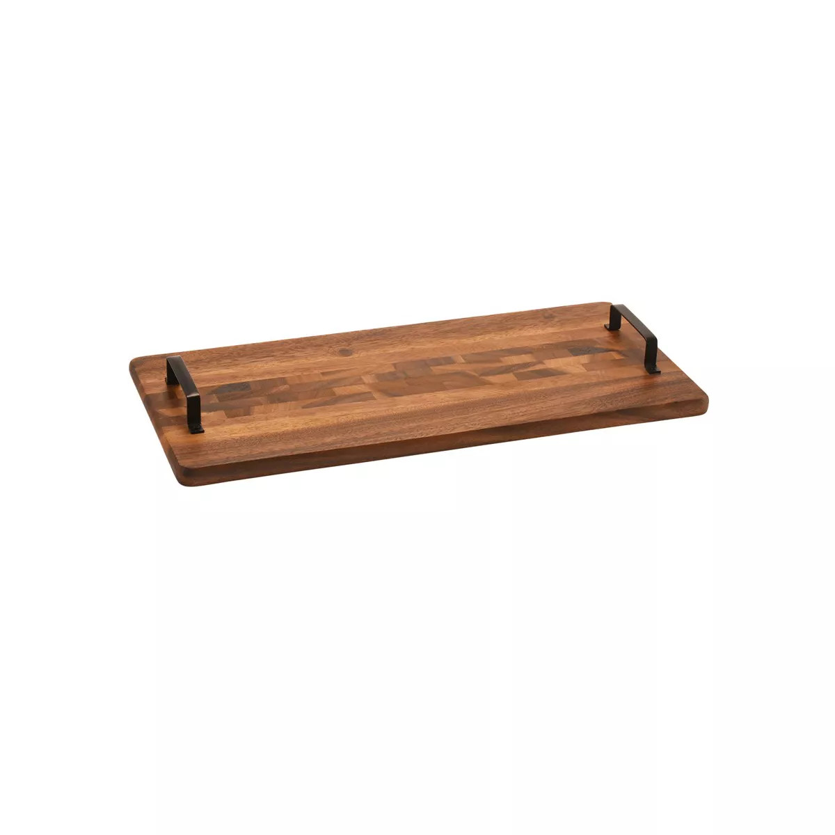 Kalmar Home Acacia Wood Tray w/ Metal Handles - Rect | Target