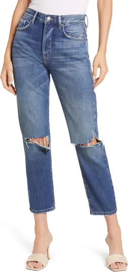 Le Original Triple Needle Ripped Straight Leg Jeans | Nordstrom