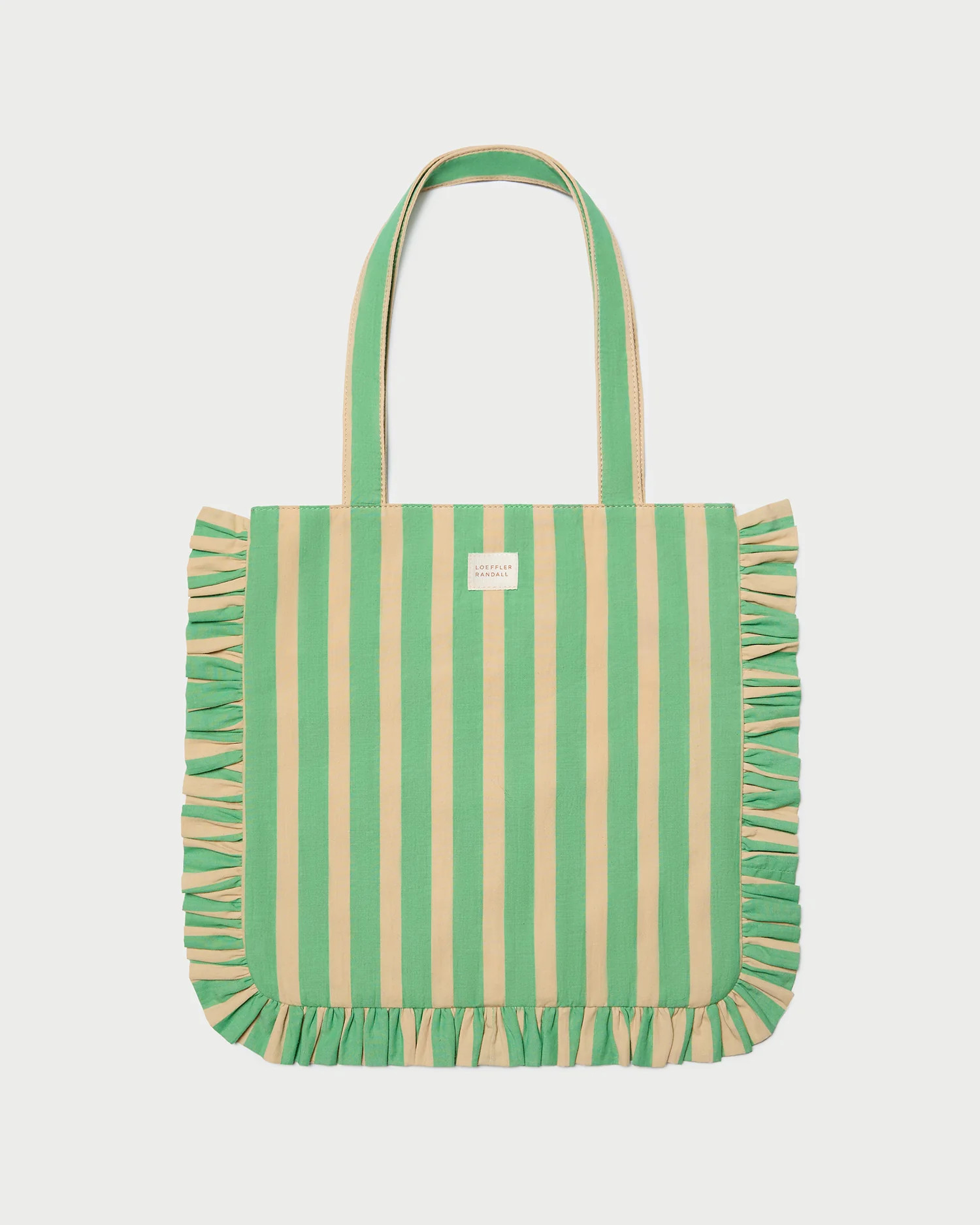 Justine Green/Tan Stripe Tote Bag | Loeffler Randall