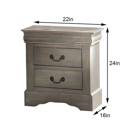 Sywamol Louis Philip III antique gray solid wood bedside table | Walmart (US)