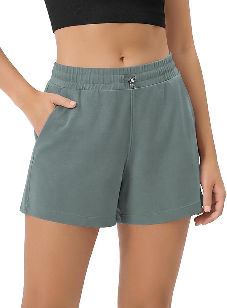 ODODOS Modal Soft Relaxed Shorts for Women Adjustable Shockcord High Waist Casual Shorts with Poc... | Amazon (US)
