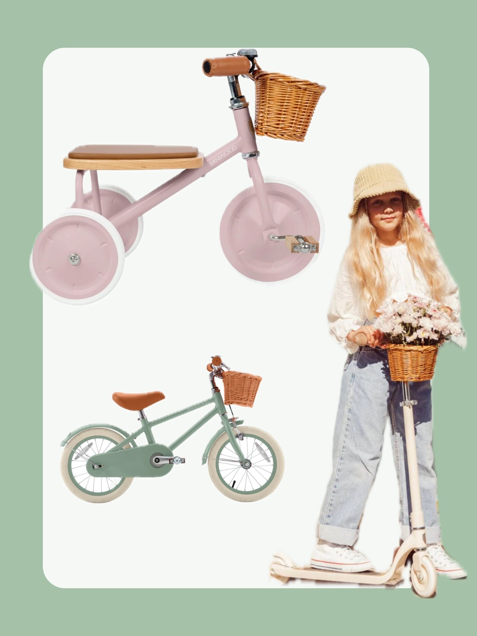 | the cutest kids bikes, trikes and scooters | outside toys for kids | balance bikes | boho toys | whimsy toys | summer play | @Banwood

#LTKmomlife #LTKKids #LTKActive