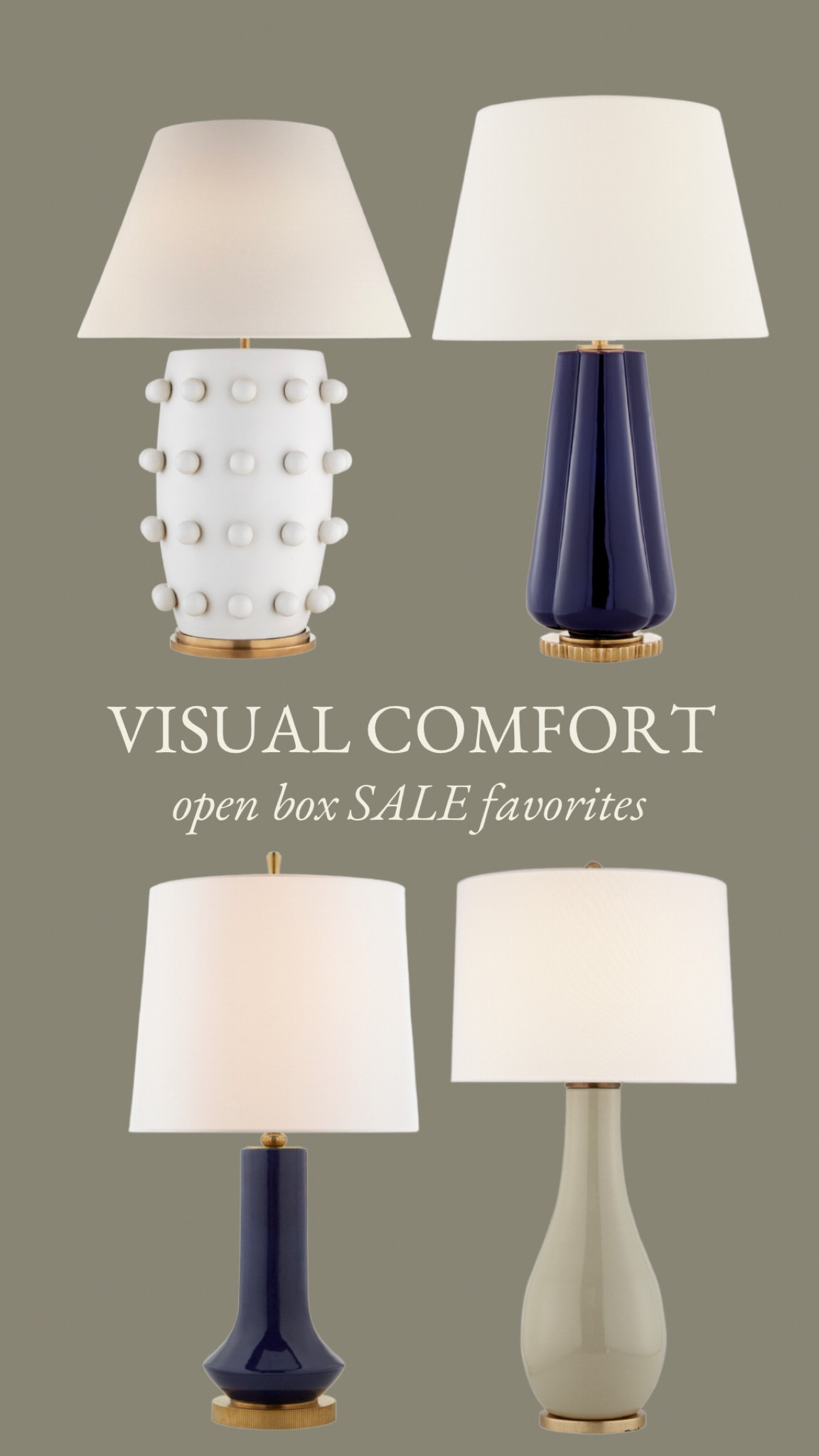 Table lamps on sale during Visual Comfort open box sale. There are just one of each and will go quickly! 

I’ve purchased through this sale before and the product is in perfect condition. The Linden table lamp has been popular for years and makes such a statement  

#LTKSaleAlert #LTKHome