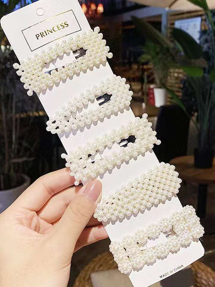 5 Pearl Heavy Industry Elegant Super Fairy Bb Clip Bangs Hairpin | SHEIN USA | SHEIN