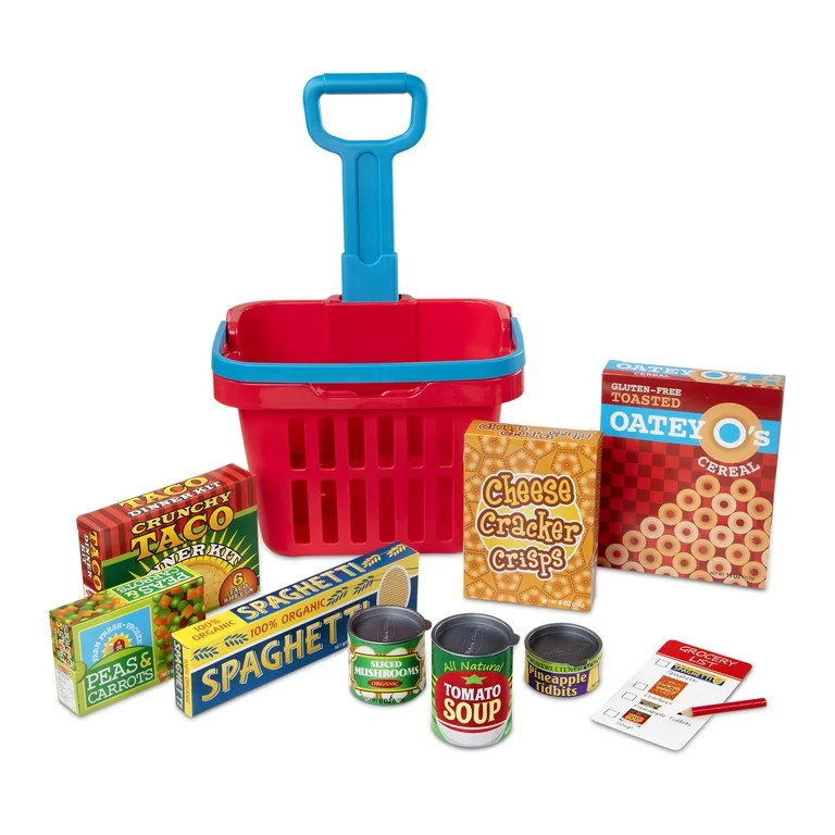 Melissa & Doug Fill and Roll Grocery Basket Play Set With Play Food Boxes and Cans (11 pcs) | Walmart (US)