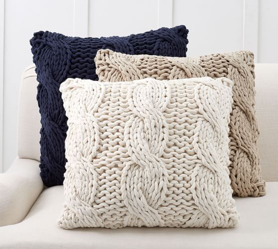 Colossal Handknit Pillow Covers | Pottery Barn (US)