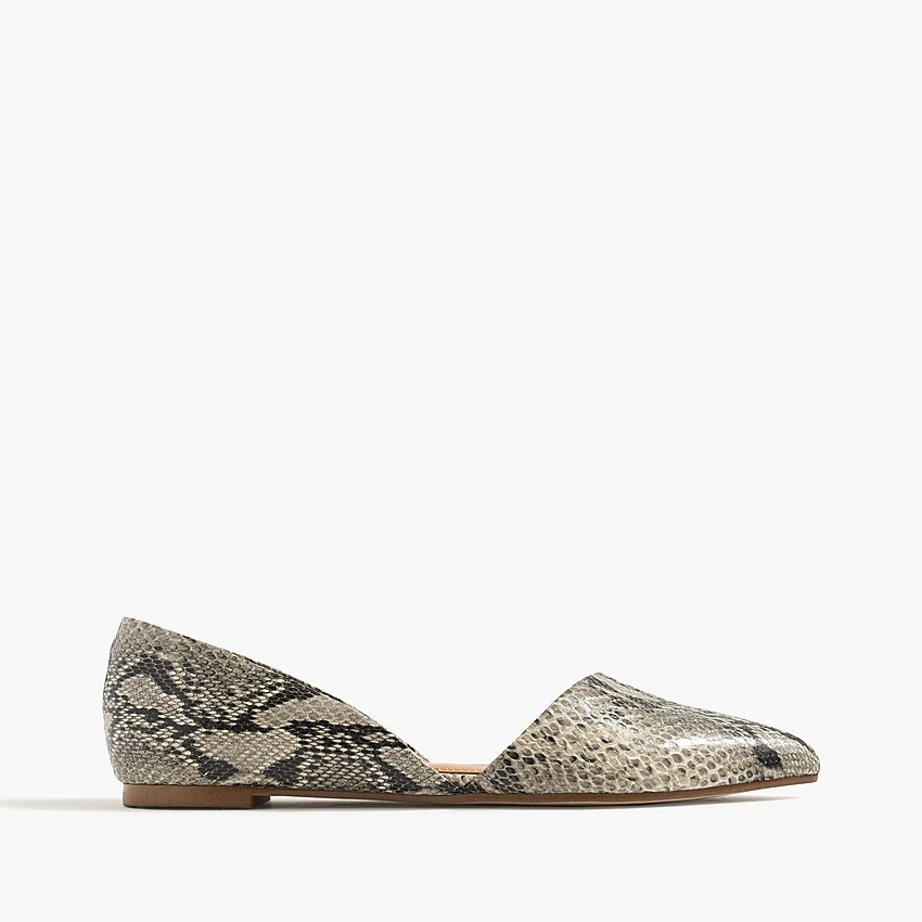 Zoe snake-embossed d'Orsay flats | J.Crew Factory