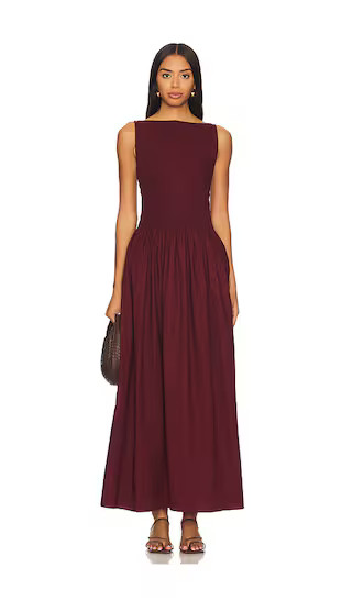 Margot Midi Dress in Bordeaux | Revolve Clothing (Global)
