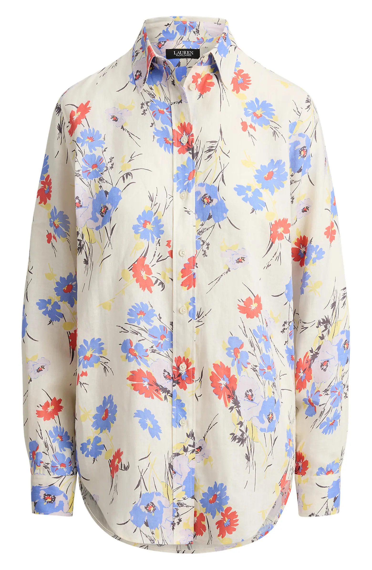 Relaxed Fit Floral Linen Shirt | Nordstrom