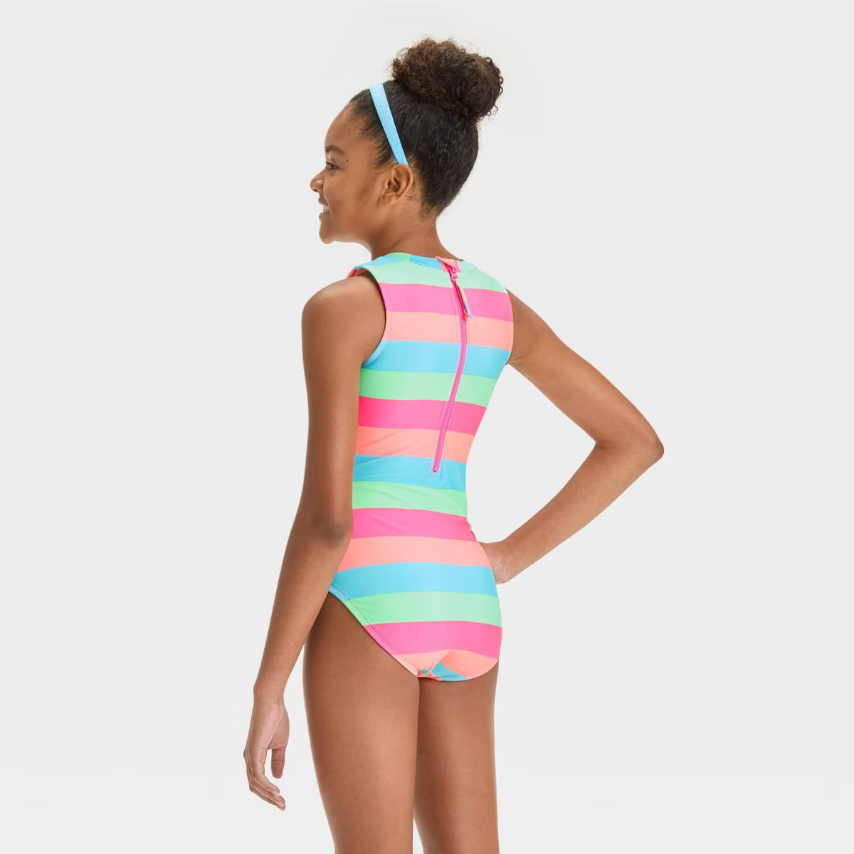 Girls' Sweet Summer Striped One Piece Swimsuit - art class™ | Target