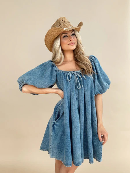 Country Roads Denim Dress | Lane 201 Boutique