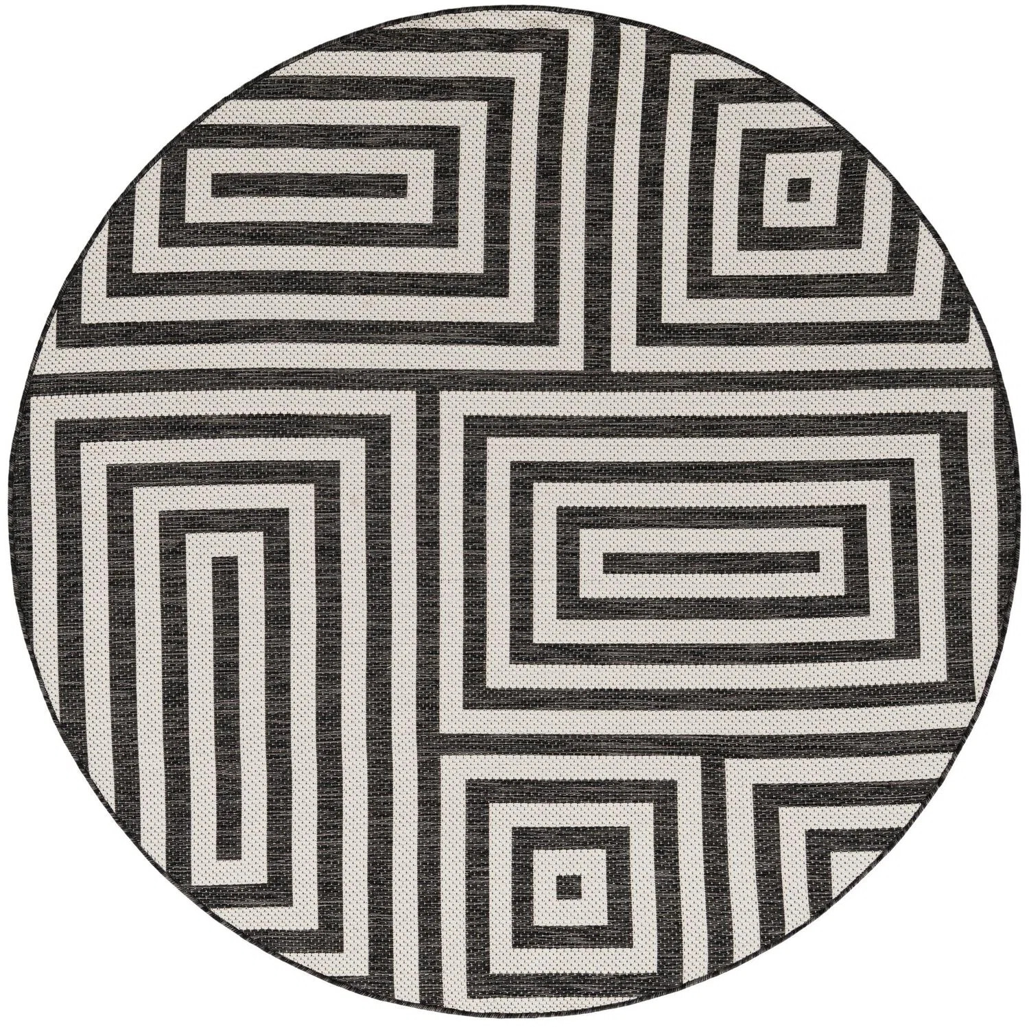 Contemporary Bello Area Rug Black and White Color | Wayfair North America