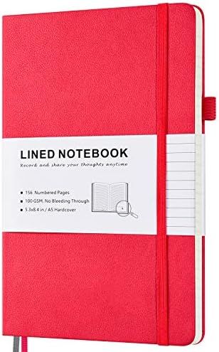 Lined Journal Notebook, Hardcover Notebook with Numbered Pages and Index Content, 2 Inner Pockets... | Amazon (US)
