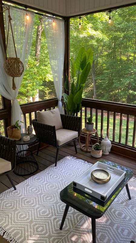 Getting my outdoor space ready for the warmer weather! Loving my boho screened in porch patio space, it’s so simple yet peaceful!

#LTKSeasonal #LTKhome #LTKfindsunder100