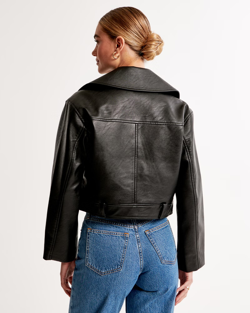 Vegan Leather Moto Jacket | Abercrombie & Fitch (US)