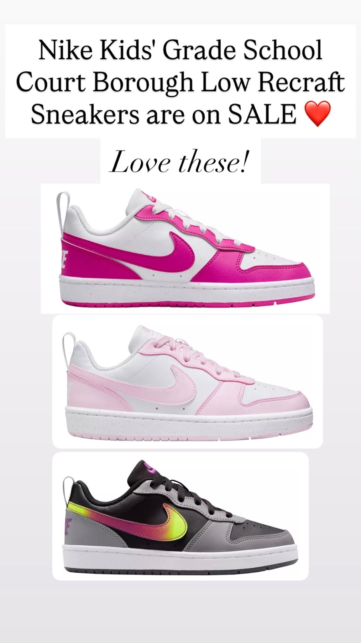 Nike Kids' Grade School Court Borough Low Recraft sneakers are on sale!! 

#LTKSaleAlert #LTKKids