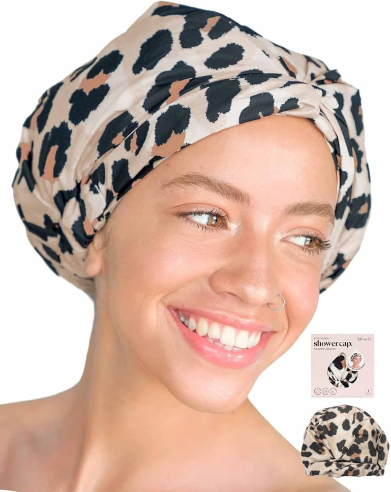 Kitsch Luxury Shower Cap for Women Waterproof - Reusable Shower Cap, Hair Cap for Shower, Waterpr... | Amazon (US)