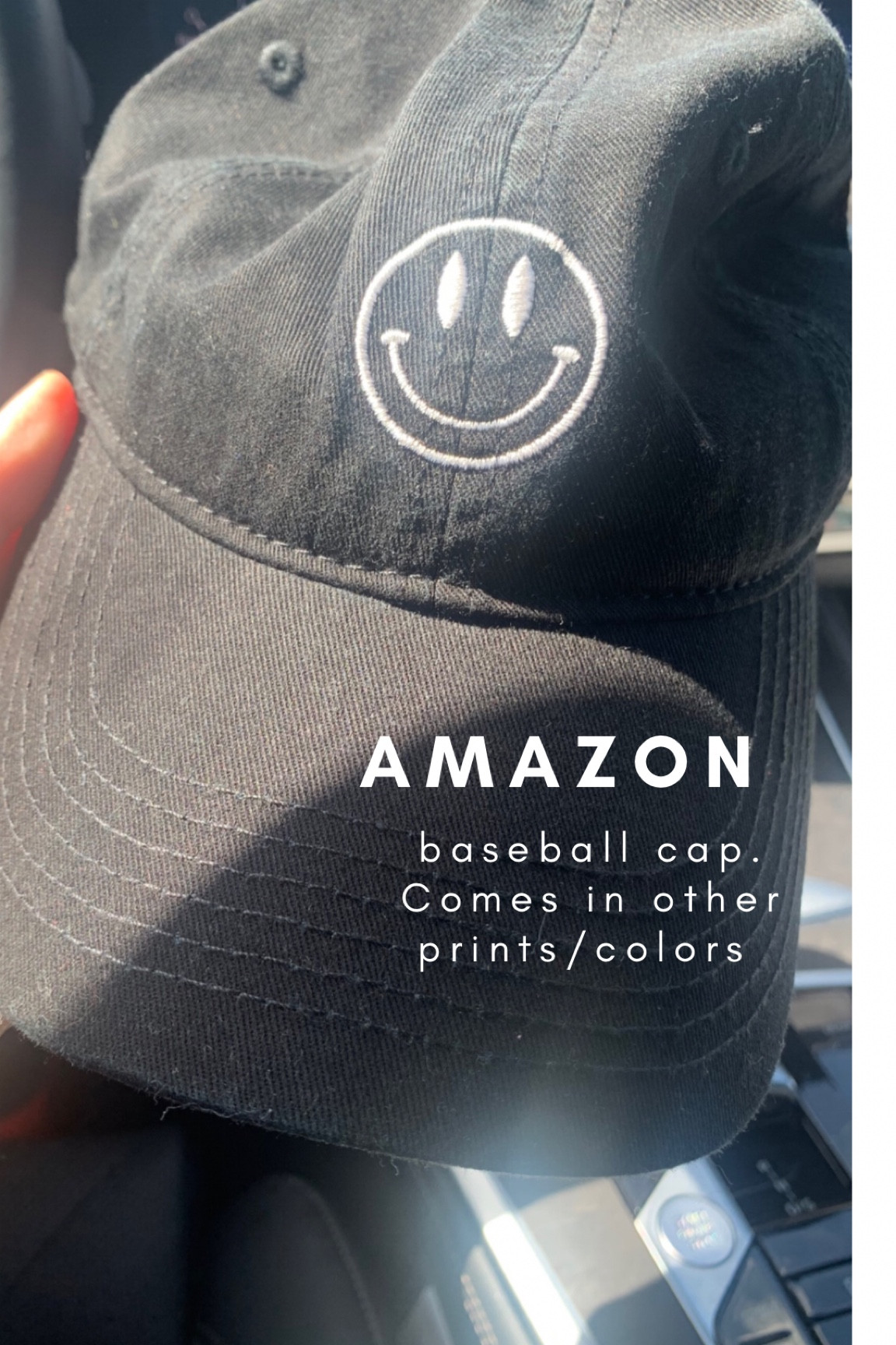 Cute Amazon baseball cap. Comes in other prints and colors!










Baseball cap, dad hat, black hat, workout hat, happy face hat, casual baseball hat, casual style, casual fashion, Amazon finds, Amazon fashion, lounge wear, everyday style, ootd, outfit ideas 

#LTKtravel #LTKunder50 #LTKfit