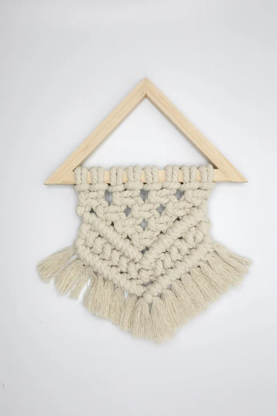 Small Macrame Triangle/Boho Gifts/ Valentines Day | Etsy (US)