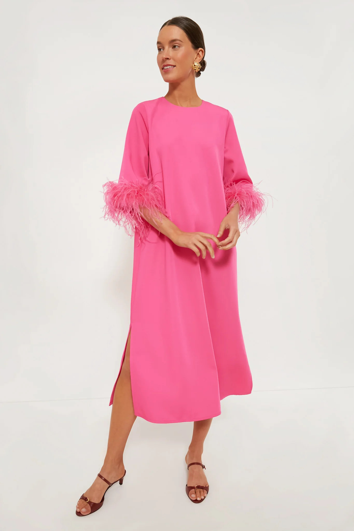 Hot Pink Feather Jamie Dress | Tuckernuck (US)