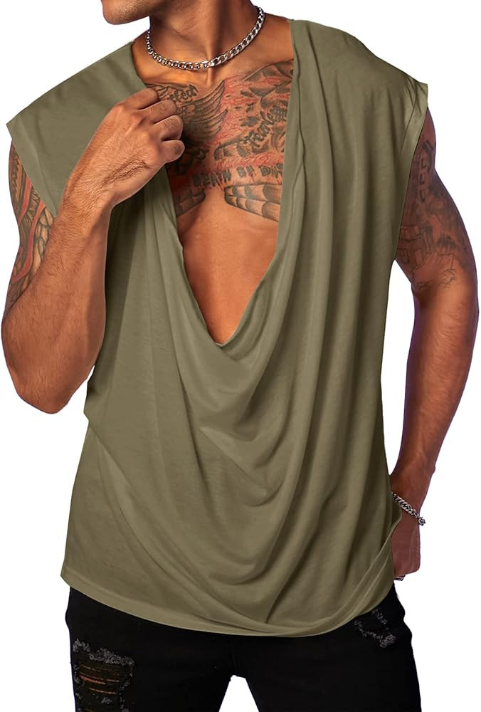 PASLTER Mens Tank Tops Sleeveless T Shirts Deep V Neck Loose Casual Summer Beach Basic Tank Shirt... | Amazon (US)