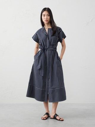 Belted Midi Shirtdress | Banana Republic Factory