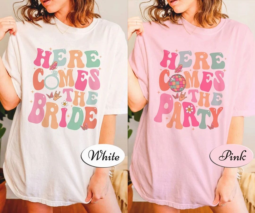 Groovy Bachelorette Party Shirts, Retro Bachelorette Shirt, Here Come The Bride Shirt, Here Come ... | Etsy (US)