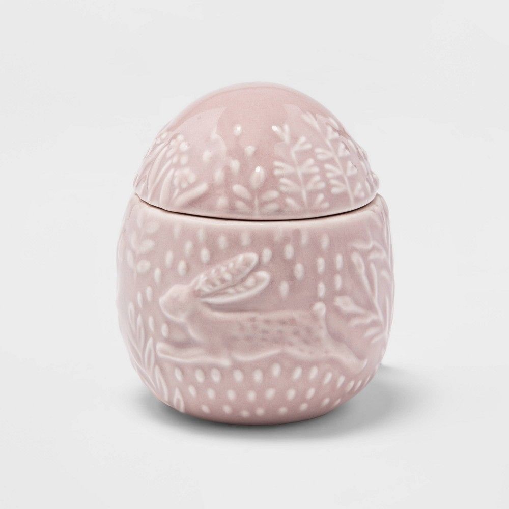 4"" Ceramic Easter Egg Figural Candle Pink - Threshold | Target