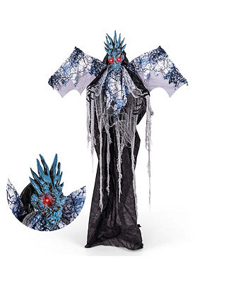 6ft Halloween Animatronic Decoration Animated Dragon with Light Up Eyes Posable Wings & Arms Soun... | Macy's