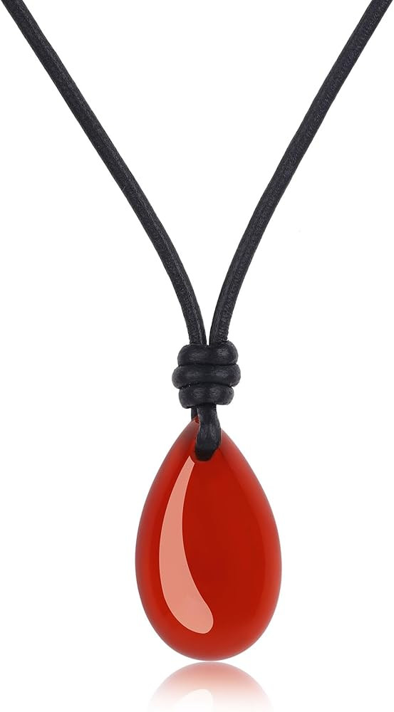 COAI Teardrop Gemstone Necklaces for Women, Crystal Jewelry for Women, Amethyst/Aquamarine/Black ... | Amazon (US)