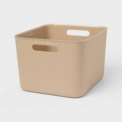 9.06''x14.17'' Ribbed Speckle Decorative Storage Bin Large Cobblestone - Brightroom™ | Target