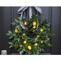 Taste of Summer, Lemons Wreath, Yellow Lemons Wreath, Boxwood and Lemons, Blueberries and Lemons, Summer Door Wreaths, Front Porch Wreaths | Etsy (US)