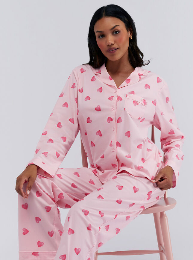 Heart print pyjamas in a bag - Pink  Mix | Boux Avenue (UK)