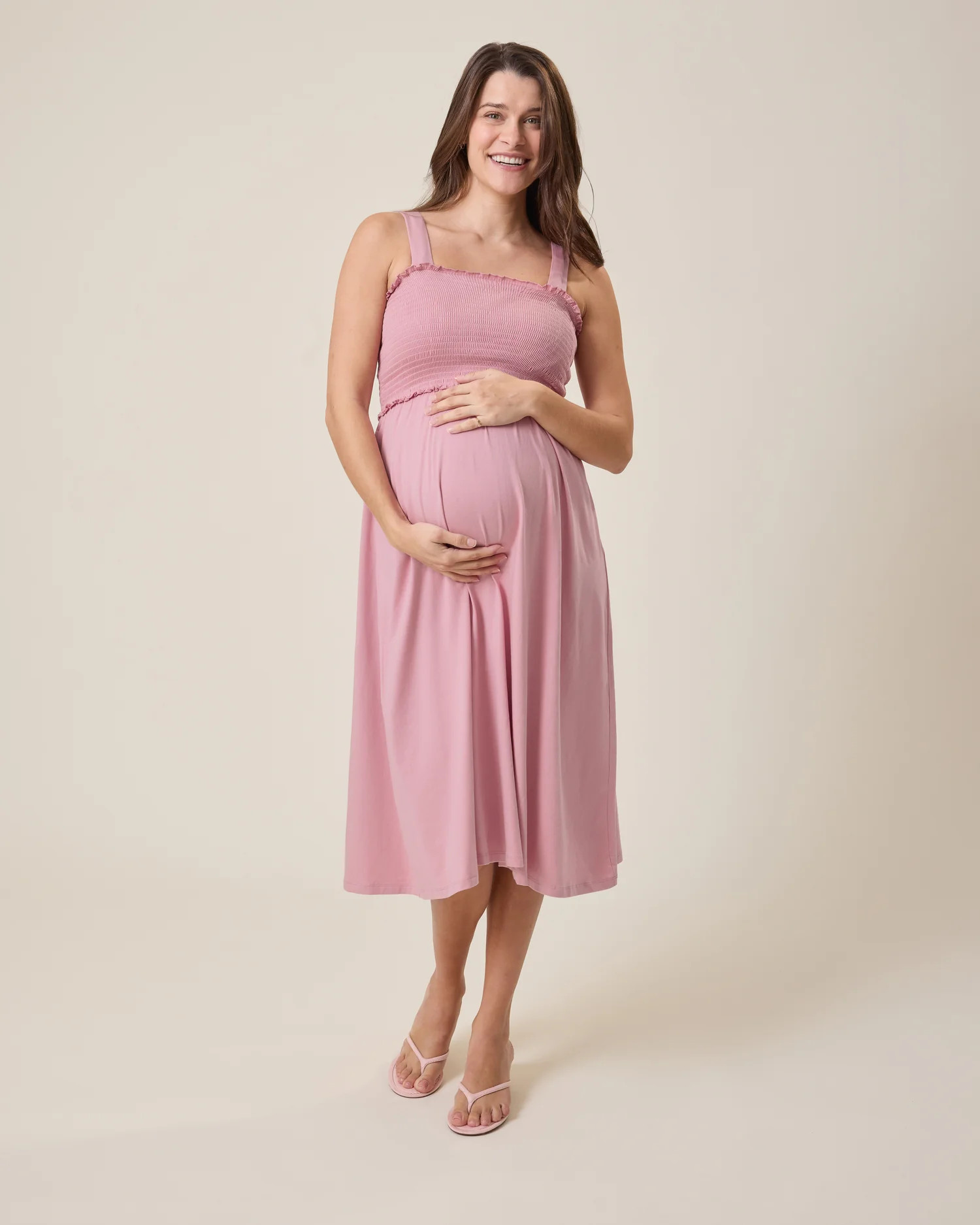 Sienna Smocked Maternity & Nursing Dress | Light Mauve - Kindred Bravely | Kindred Bravely
